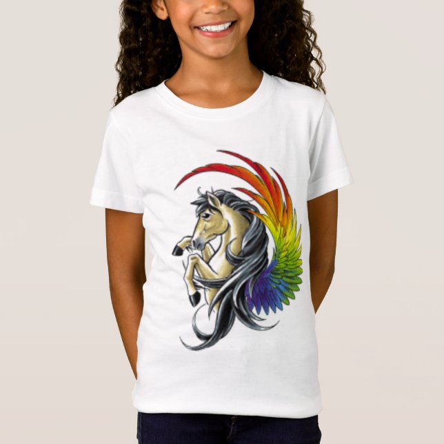 T-Shirt Cheval d'arc-en-ciel (Devant)