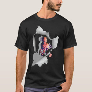 T-shirt Cheval d'art en course Cheval animal pour hommes