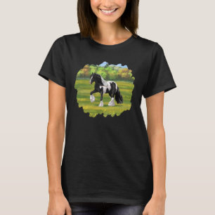 T-shirt Cheval d'attelage de la bandelette tzigane noire d
