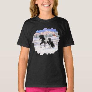 T-shirt Cheval d'attelage de la bandelette tzigane noire d