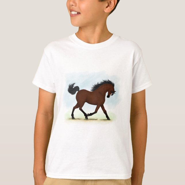 T-shirt Cheval De Baie Avec Lame (Devant)