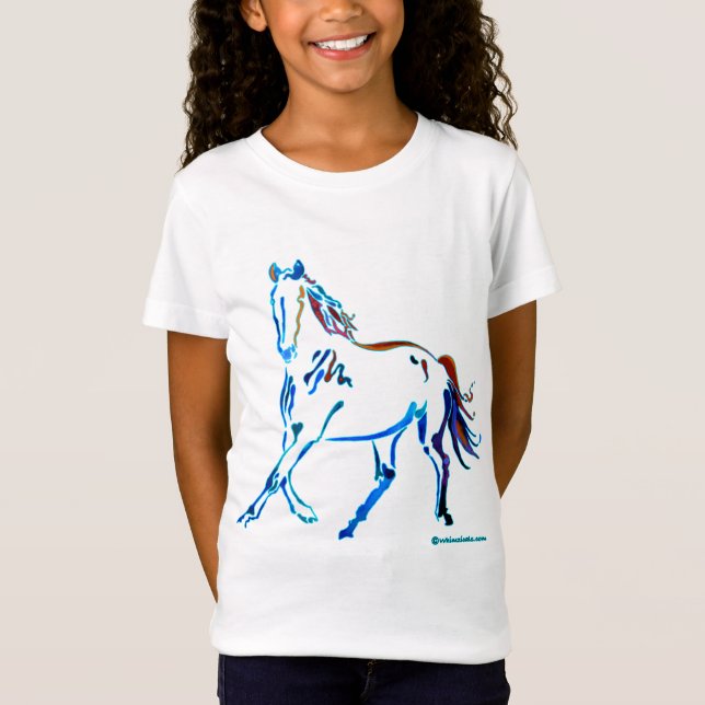 T-Shirt Cheval de beaucoup de couleurs (Devant)