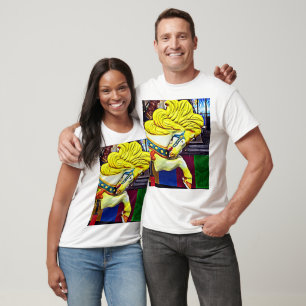 T-shirt Cheval De Carrousel Avec Mane Jaune