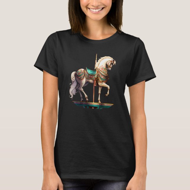 T-shirt Cheval de carrousel blanc (Devant)