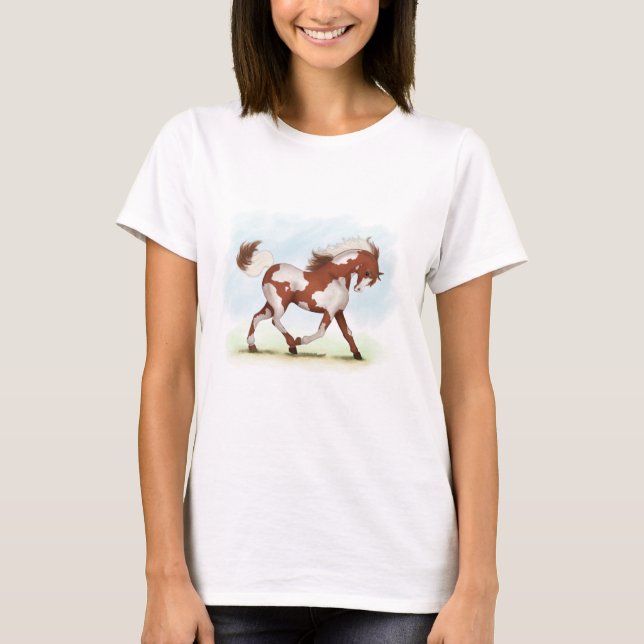 T-shirt Cheval de châtaignier Overo (Devant)