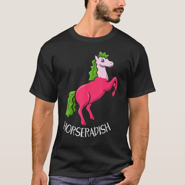 T-shirt Cheval de cheval Animal Farming Radish Vegetable (Devant)
