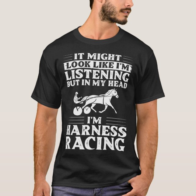 T-shirt Cheval de course attelée Piste de course Trotteur (Devant)