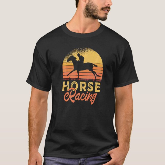 T-shirt Cheval de course chevaux course cavalier (Devant)