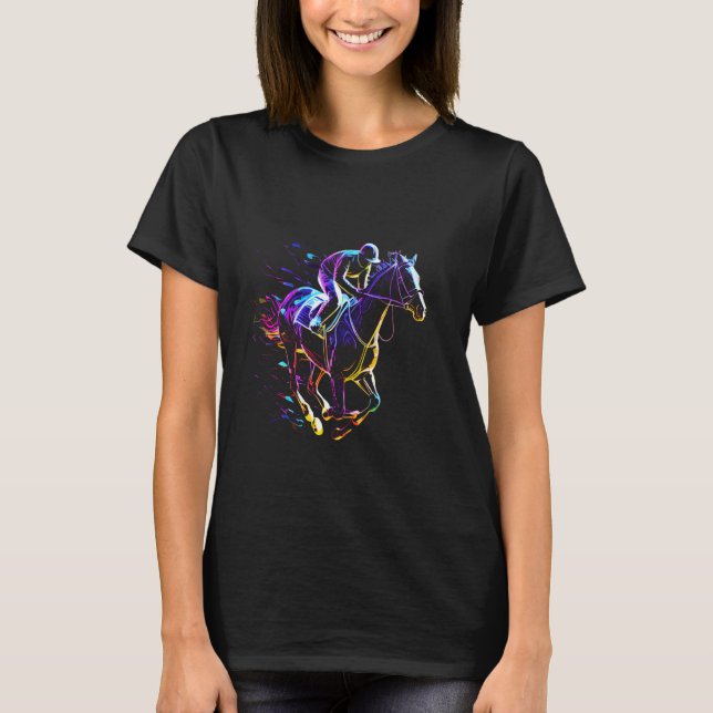 T-shirt cheval de course course hippique équitation cavali (Devant)