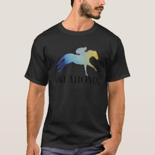 T-shirt Cheval de course de l'Oklahoma à l'aquarelle