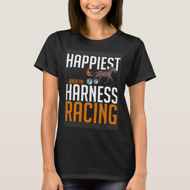 T-shirt Cheval de course de trot attelé Piste de course de (Devant)
