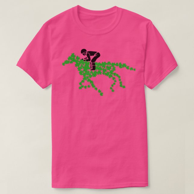 T-shirt Cheval de course fait de quatre feuilles Cloches a (Design devant)