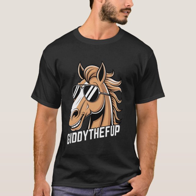 T-shirt Cheval de course Giddy the F Up Derby Day (Devant)