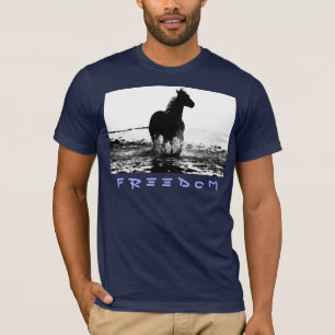 T-shirt Cheval de course moderne Pop Art Marine Bleu Homme