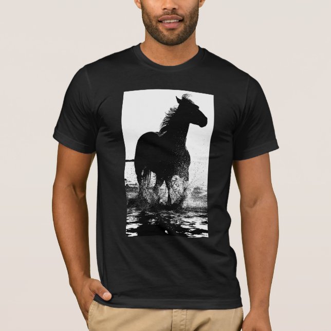 T-shirt Cheval de course moderne Pop Art Modèles Mens (Devant)