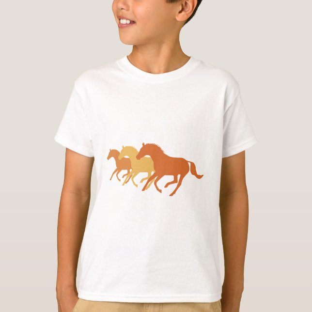 T-shirt Cheval de course (orange) (Devant)