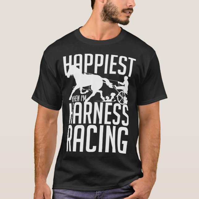 T-shirt Cheval de course Trotteur Attelé Piste de course (Devant)