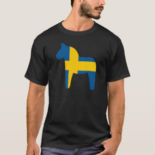 T-shirt Cheval de Dala de drapeau de la Suède