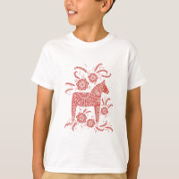 Cheval de Dala suédois Rouge et blanc