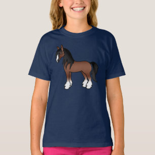 T-shirt Cheval de dessin animé Shire Clydesdale Vanner Tsi