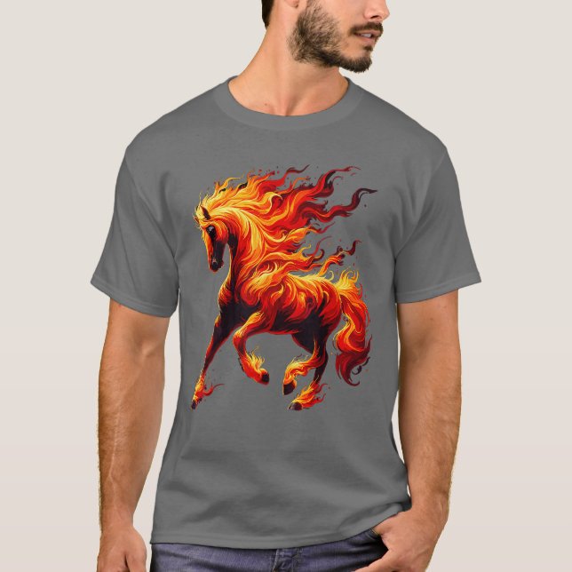 T-shirt Cheval de feu Animal Cheval rétro (Devant)