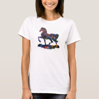 T-shirt cheval de fleurs/poney : ou ajouter votre propre i