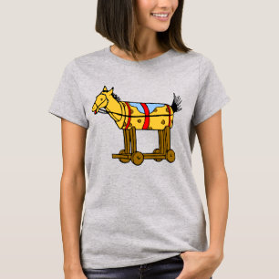 T-shirt Cheval de jouets avec roues Art Vintage