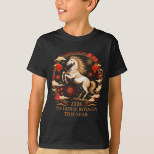 T-shirt Cheval de la royauté Kawaii 2026 Fortune Dame Équi