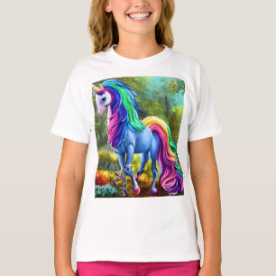 T-shirt Cheval de licorne coloré