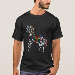 T-shirt Cheval de manège élégant en verre coloré