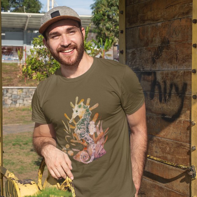 T-shirt Cheval De Mer Avec Bouquet De Feuilles De Mer (Créateur téléchargé)