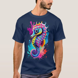 T-shirt Cheval de mer Coloré Mer Horse Hippocampe