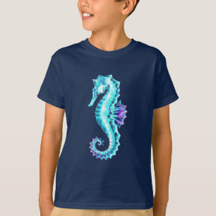 T-shirt Cheval de mer de glace cristal sur Arrière - plan 