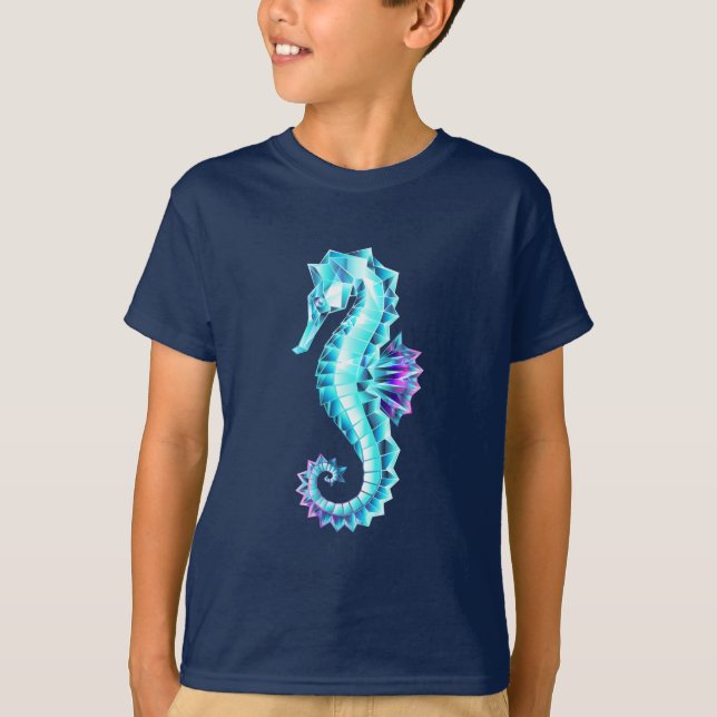 T-shirt Cheval de mer de glace cristal sur Arrière - plan  (Devant)