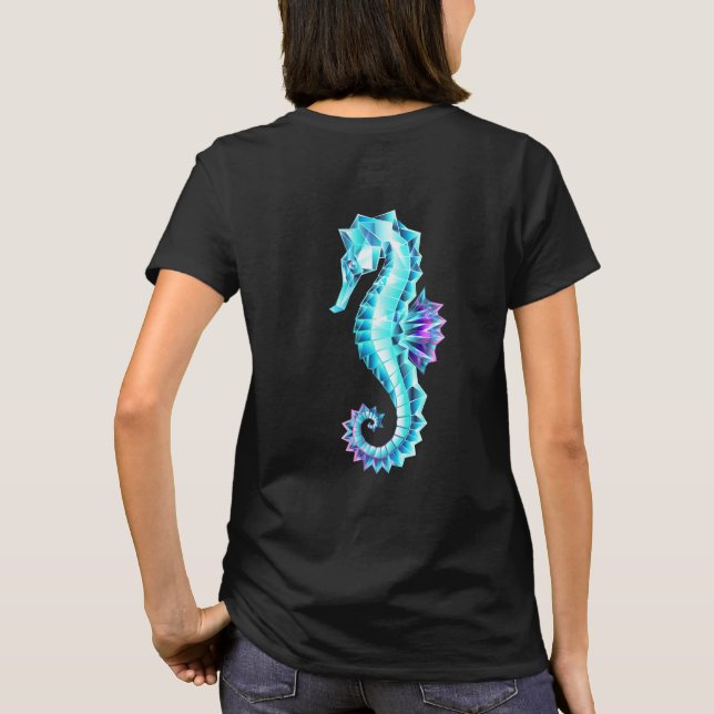 T-shirt Cheval de mer de glace cristal sur Arrière - plan  (Dos)