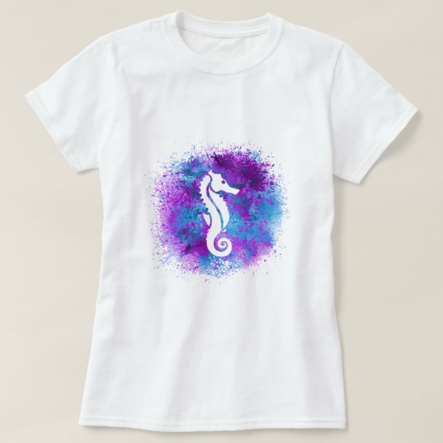T-shirt Cheval de mer pourpre (Design devant)