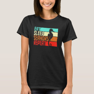 T-shirt Cheval de mer Répéter le sommeil vintage