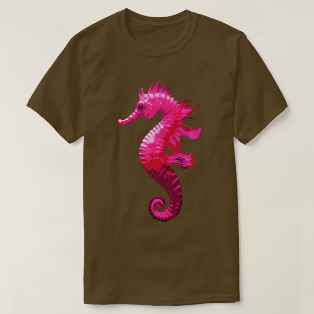 T-shirt Cheval de mer rose (Design devant)