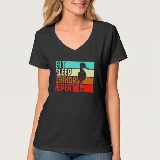 T-shirt Cheval de mer Vintage Manger Dormir Répéter