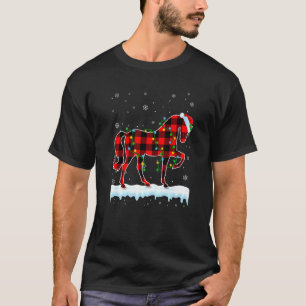 T-shirt Cheval de Noël Chapeau de Père Noël Animaux Mignon