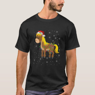 T-shirt Cheval de Noël Lumière Père Noël Pyjamas Hommes Ga