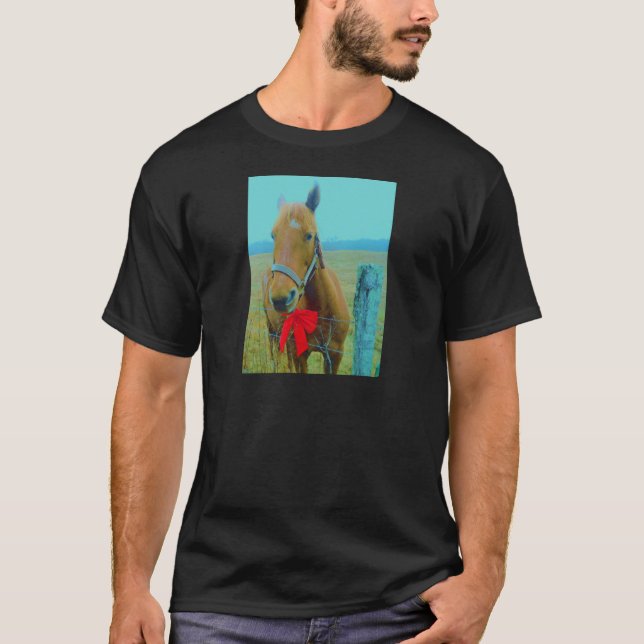 T-shirt Cheval de Noël rétro (Devant)