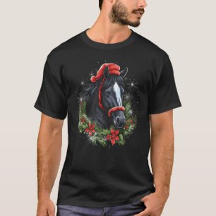 T-shirt Cheval de Noël Vacances Idée Cadeau Noël Mignon Hi