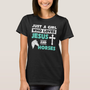 T-shirt Cheval de prière de Jésus Filles Femmes Cavalier d