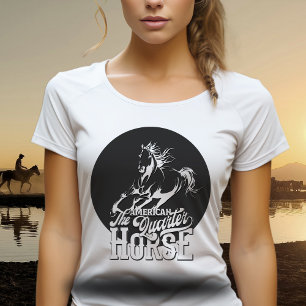 T-shirt Cheval de quart américain Cowgirl sauvage ouest ou