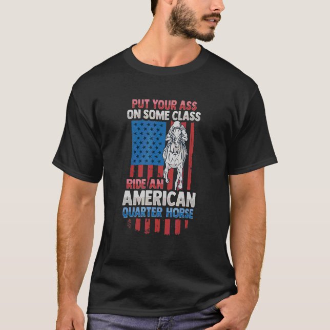 T-shirt Cheval De Quartier Américain Pour Un Quart D'Équit (Devant)