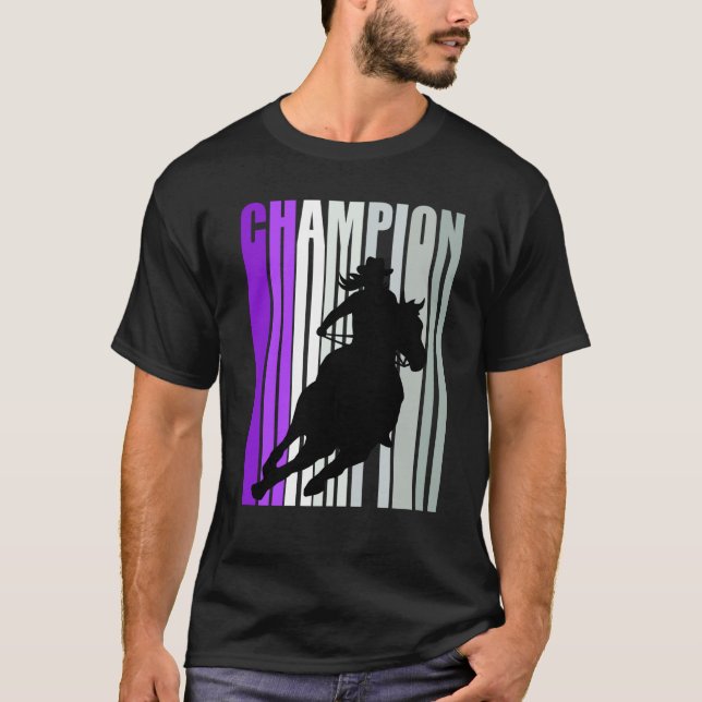 T-shirt Cheval de rodéo champion de course de barils Cowgi (Devant)