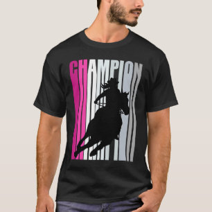 T-shirt Cheval de rodéo champion de course de barils rétro