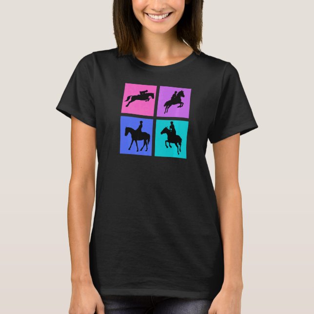 T-shirt Cheval de saut d'obstacle sous la selle Premium (Devant)
