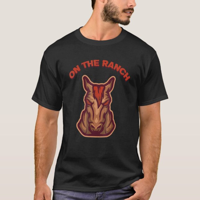 T-shirt Cheval de selle équestre de ranch (Devant)